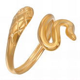 18K gold plated Stainless steel Snake finger ring, Intensity