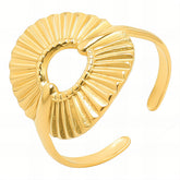 18K gold plated Stainless steel Flower finger ring, Intensity