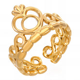 18K gold plated Stainless steel Heart finger ring, Intensity