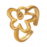 18K gold plated Stainless steel Flower finger ring, Intensity