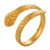 18K gold plated Stainless steel Snake finger ring, Intensity
