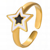 18K gold plated Stainless steel Stars finger ring, Intensity