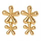 18K gold plated Stainless steel Flowers earrings, Intensity
