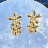18K gold plated Stainless steel Flowers earrings, Intensity