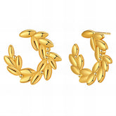 18K gold plated Stainless steel Leafs earrings, Intensity