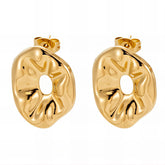 18K gold plated Stainless steel Flowers earrings, Intensity
