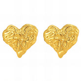 18K gold plated Stainless steel Hearts earrings, Intensity