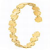 18K gold plated Stainless steel Leafs bracelet, Intensity