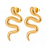 18K gold plated Stainless steel Snakes earrings, Intensity