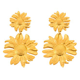 18K gold plated Stainless steel Flowers earrings, Intensity