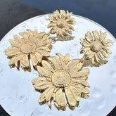 18K gold plated Stainless steel Flowers earrings, Intensity