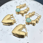 18K gold plated Stainless steel Hearts earrings, Intensity