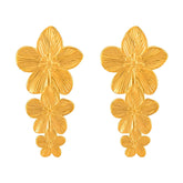 18K gold plated Stainless steel Flowers earrings, Intensity