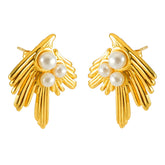 18K gold plated Stainless steel earrings, Intensity