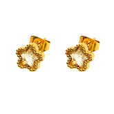 18K gold plated Stainless steel Flowers earrings, Intensity