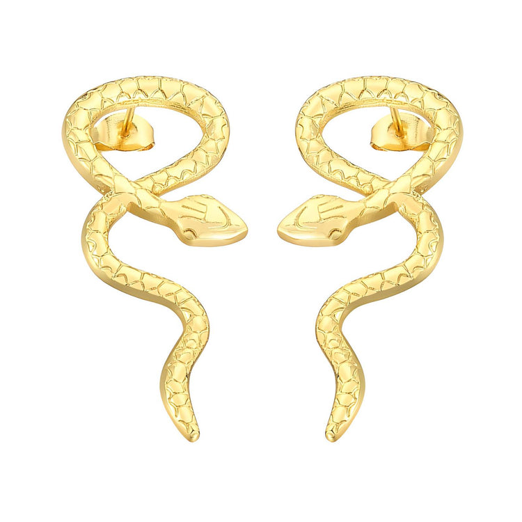 18K gold plated Stainless steel Snakes earrings, Intensity