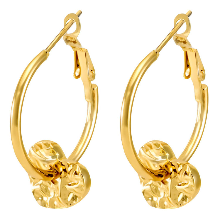 18K gold plated Stainless steel  Hearts earrings, Intensity