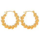 18K gold plated Stainless steel Leafs earrings, Intensity