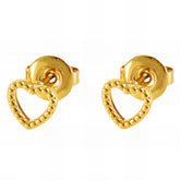 18K gold plated Stainless steel Hearts earrings, Intensity
