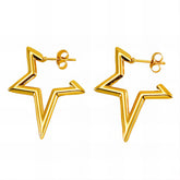 18K gold plated Stainless steel Stars earrings, Intensity