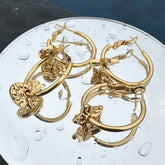 18K gold plated Stainless steel Hearts earrings, Intensity