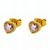 18K gold plated Stainless steel Hearts earrings, Intensity