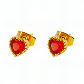 18K gold plated Stainless steel Hearts earrings, Intensity