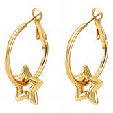 18K gold plated Stainless steel Stars earrings, Intensity