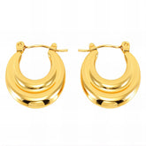 18K gold plated Stainless steel earrings, Intensity
