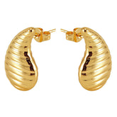 18K gold plated Stainless steel Teardrops earrings, Intensity