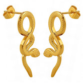 18K gold plated Stainless steel Snakes earrings, Intensity