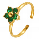 18K gold plated Stainless steel Flower finger ring, Intensity