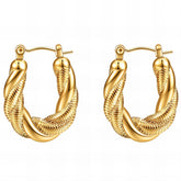 18K gold plated Stainless steel earrings, Intensity