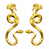 18K gold plated Stainless steel Snakes earrings, Intensity