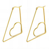 18K gold plated Stainless steel Hearts earrings, Intensity