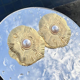 18K gold plated Stainless steel Flowers earrings, Intensity