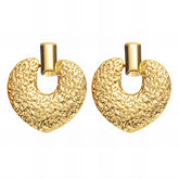 18K gold plated Stainless steel Hearts earrings, Intensity