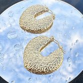 18K gold plated Stainless steel Hearts earrings, Intensity