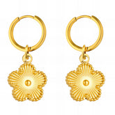 18K gold plated Stainless steel Flower earrings, Intensity