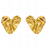 18K gold plated Stainless steel Hearts earrings, Intensity