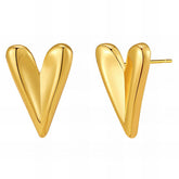 18K gold plated Stainless steel Hearts earrings, Intensity