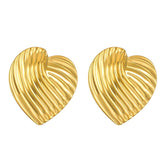 18K gold plated Stainless steel Hearts earrings, Intensity