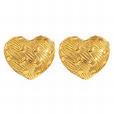 18K gold plated Stainless steel Hearts earrings, Intensity
