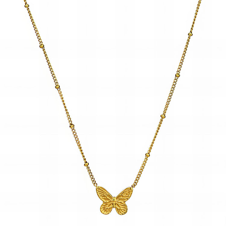 18K gold plated Stainless steel  butterfly necklace, Intensity