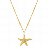 18K gold plated Stainless steel Starfish necklace, Intensity