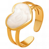 18K gold plated Stainless steel Heart finger ring, Intensity