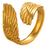 18K gold plated Stainless steel Wings finger ring, Intensity