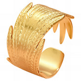 18K gold plated Stainless steel Leafs finger ring, Intensity
