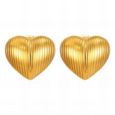 18K gold plated Stainless steel Heart earrings, Intensity