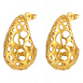 18K gold plated Stainless steel Teardrops earrings, Intensity